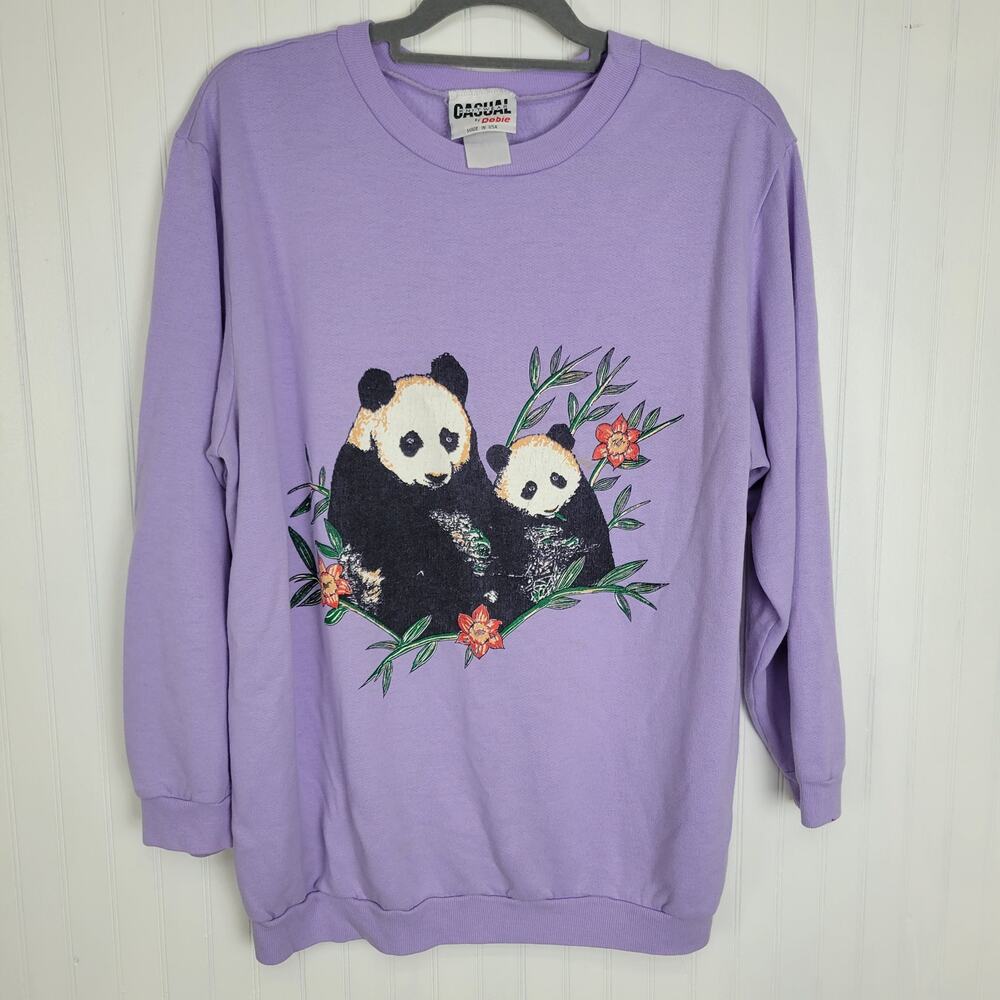 Vintage Panda Bear Graphic Sweatshirt Size Large